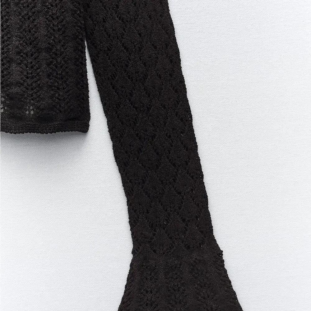ZARA POINTELLE KNIT ROMANTIC TOP